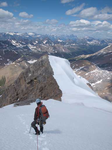Descending from the true summit