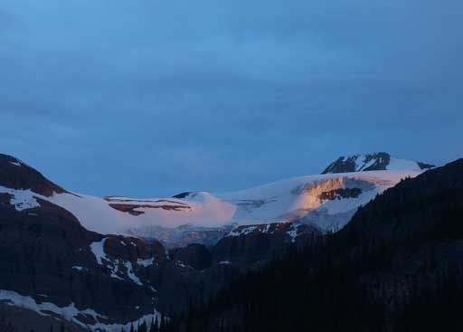 The last bit of sun on Vulture Glacier
