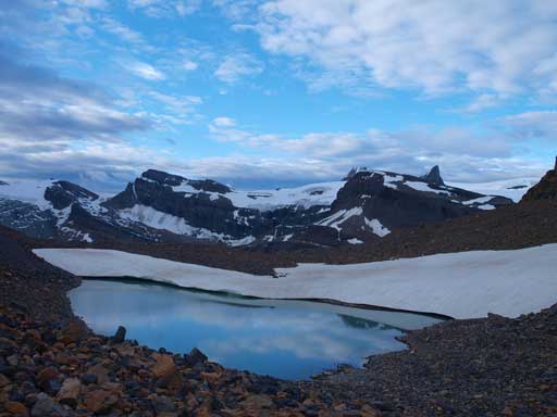 An alpine tarn on our way down towards Iceberg Lake
