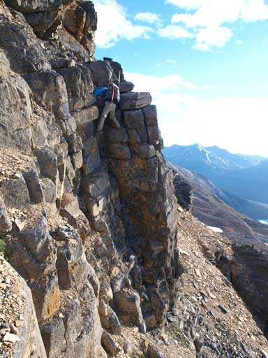 Ben challenging a harder route