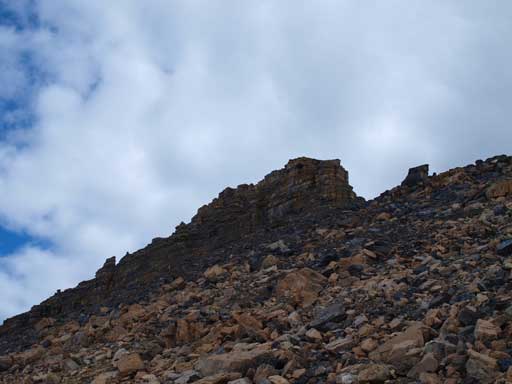 Looking ahead towards the summit block