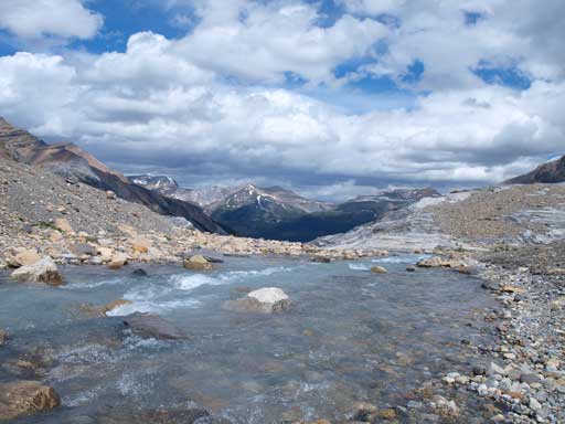 Gorgeous view of Iceberg Lake's out flow stream