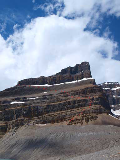 Portal Peak with our ascent route shown (roughly). 
