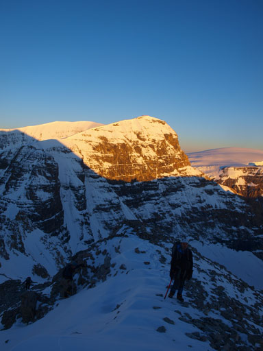 Ben coming up the rocky ridge towards the top of Silverhorn