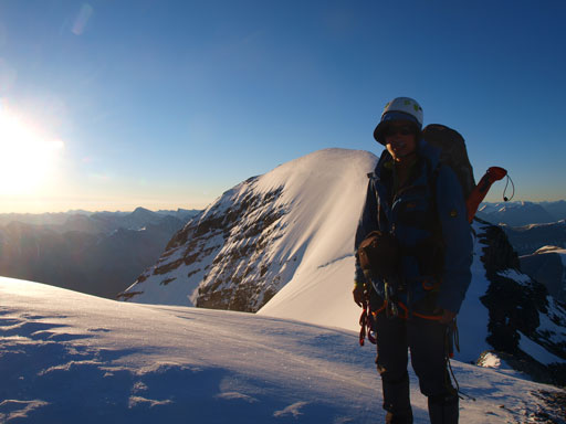 Me on Silverhorn, with the true summit of Athabasca behind