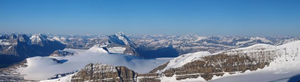 Looking west over the summit of Bryce. A sea of peaks in BC side.