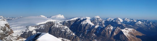 Panorama of Sir Winston Churchill Range from the summit.