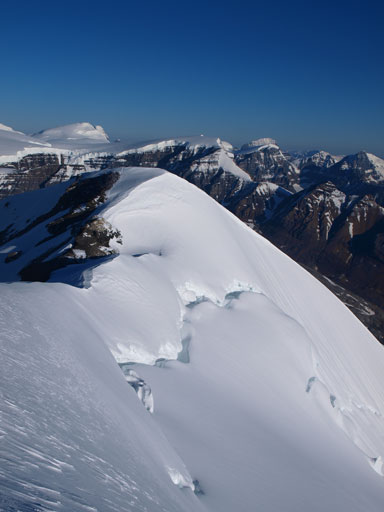 Some big schrunds below the Silverhorn