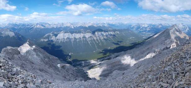 Panorama of northwest side. You can see the long ridge of Sulphur Mountain