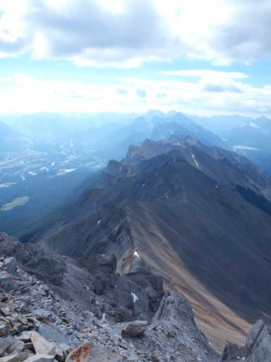 Looking back at the east side of Rundle Traverse.