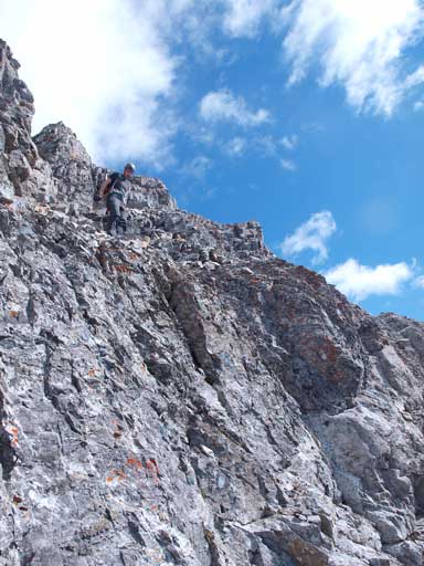 Mike starting the descent