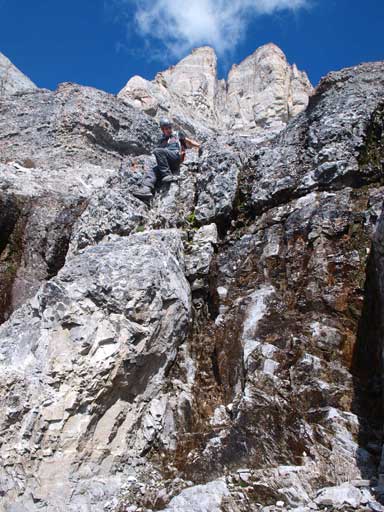 Mike ready for the second crux