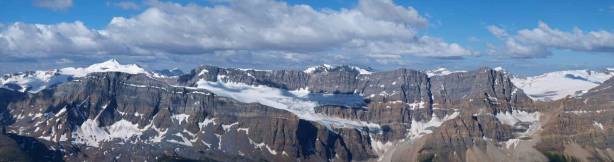 A long shot of Crowfoot Mountain