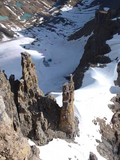 A closer look at the two pinnacles. Has anyone been up there?