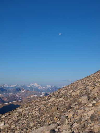 The moon was still bright