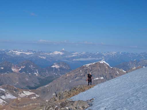 Shaun approaching the summit. What a perfect birthday gift for him!