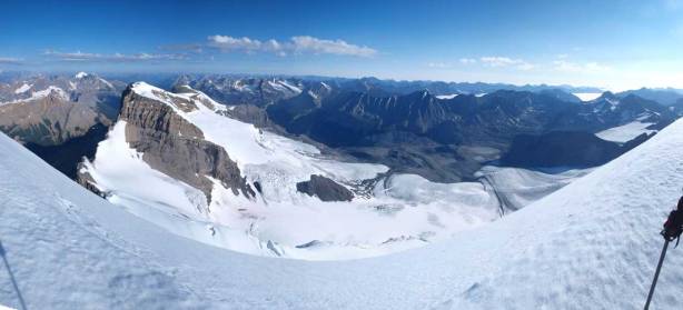 Looking down the steep north face!