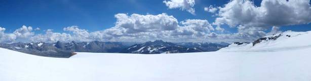 Panorama of front range peaks from the icefield