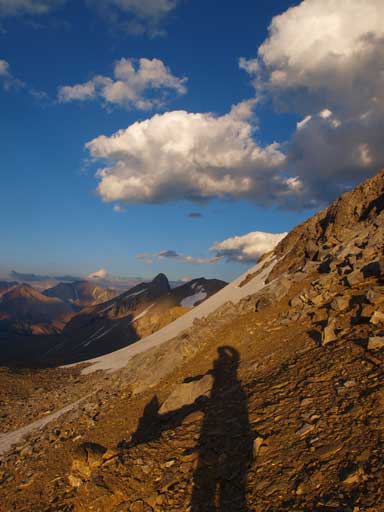 Going up an unnamed highpoint for sunset