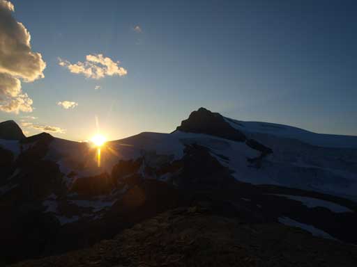 Sunset over Coronet Glacier