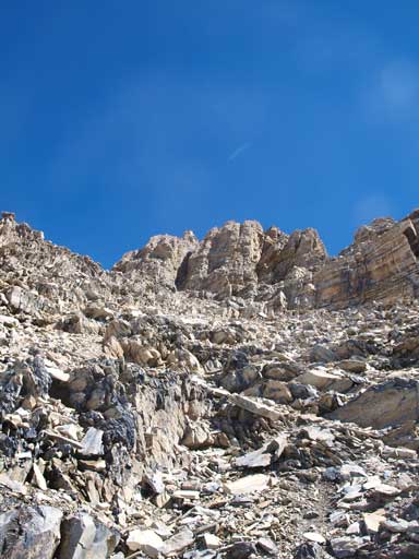 Typical terrain on the upper slope