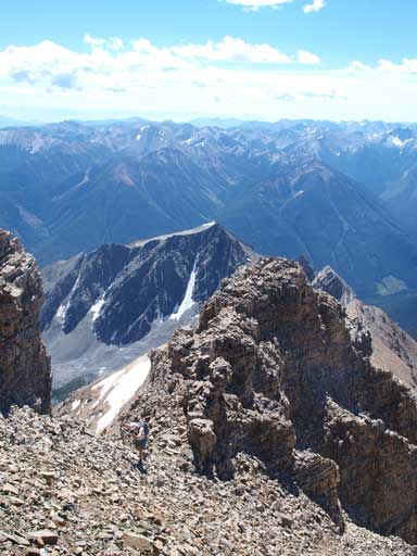 Eric hitting the summit ridge