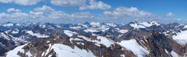 Distant glaciated peaks
