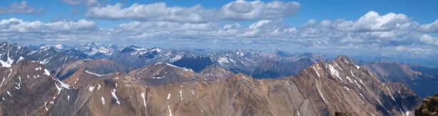 And a sea of peaks looking northwest