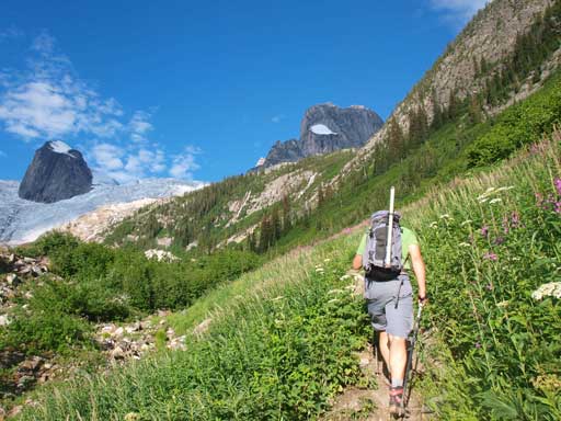 Eric hiking up the trail
