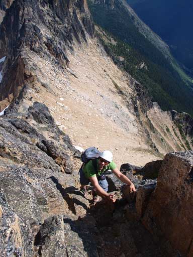 Eric coming up the last step