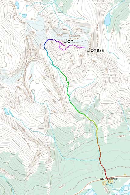 Resolute Mountain ascent route