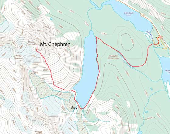 Mt. Chephren standard scramble route