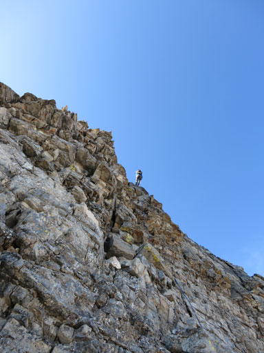 Me rapping down the crux. Photo by Dan Kim
