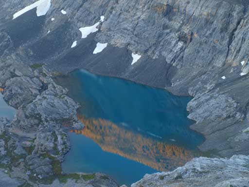 Looking down at the upper Cline Lake