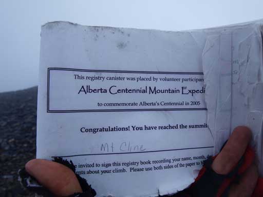 The register. My 5th 11,000er!