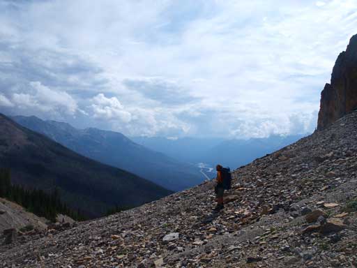 Traversing the big talus slope