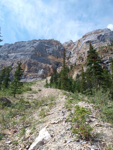 Looking back up this gully that we missed on the way in