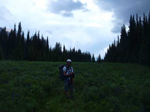 Back to Vine Pass. Dark clouds were building up