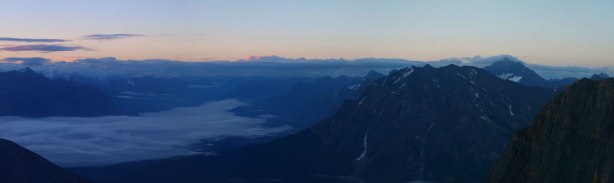 Part of Athabasca River Valley. Mt. Fryatt on right. 