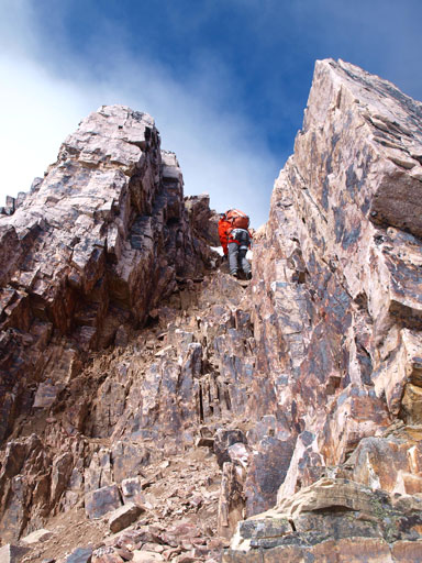 Mike leading up this gully