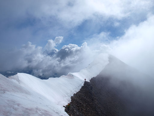 Looking back to the true summit from near the second summit
