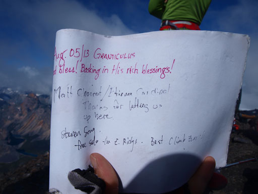 Summit register. Too bad it was wet