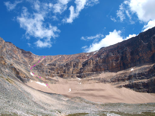 Looking back towards the west ridge scramble route