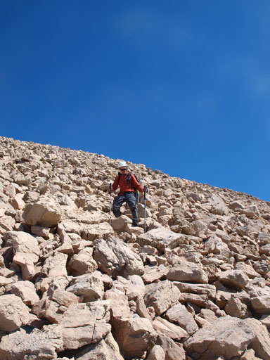 Descending boulder field