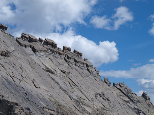 Looking back at interesting pinnacles on the SE Ridge