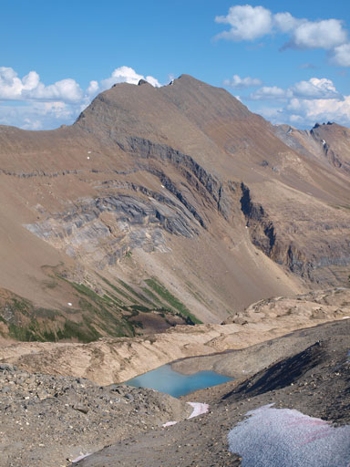 A beautiful alpine tarn, with an unnamed peak behind