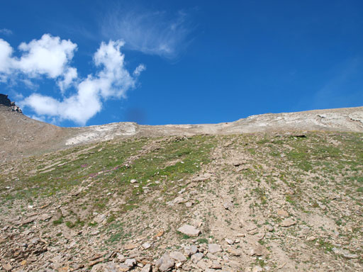Looking back at the slope we just descended