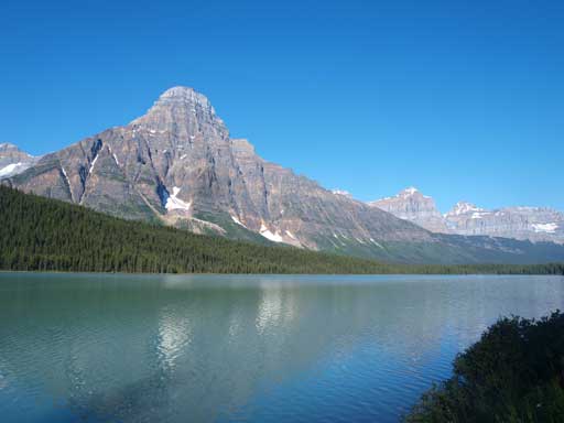 Mt. Chephren looms behind Waterfowl Lake