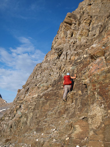 Steep terrain before the 1st rock band