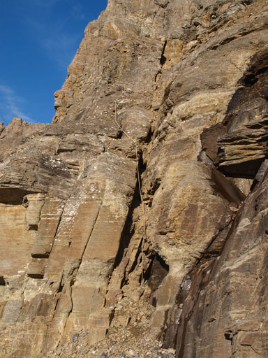 I went climber's right of this fixed rope